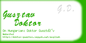 gusztav doktor business card